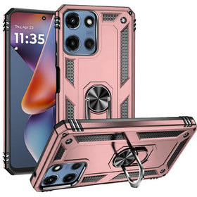 HR Premium Ring Magnetic Kickstand Hybrid Case Cover For Motorola Moto G 5G 2025/2026 - Rose Gold