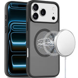 HR Premium [Magnetic Circle] Smooth Safe Matte Feel Hybrid Case For Iphone 18 Pro - Black