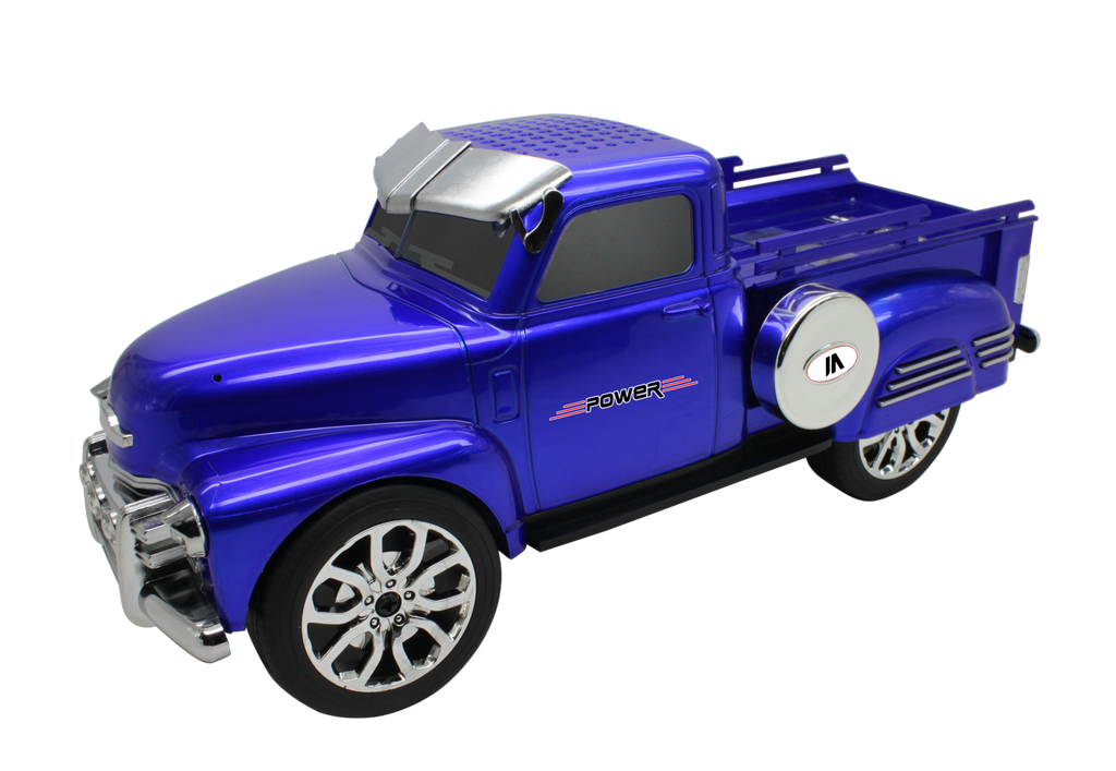 Max Power Pick Up Truck Style Portable Bluetooth Speaker With Front Flashing Lights - Blue