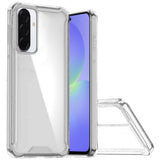 HR Premium Colored Shockproof Transparent Hard Pc Tpu Hybrid Case Cover For Samsung Galaxy A37 - Clear/Clear